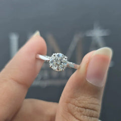1.13 CT Round Diamond Hidden Halo Solitaire Ring (Ready for Delivery)