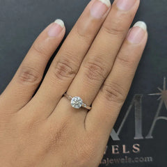 1.13 CT Round Diamond Hidden Halo Solitaire Ring (Ready for Delivery)