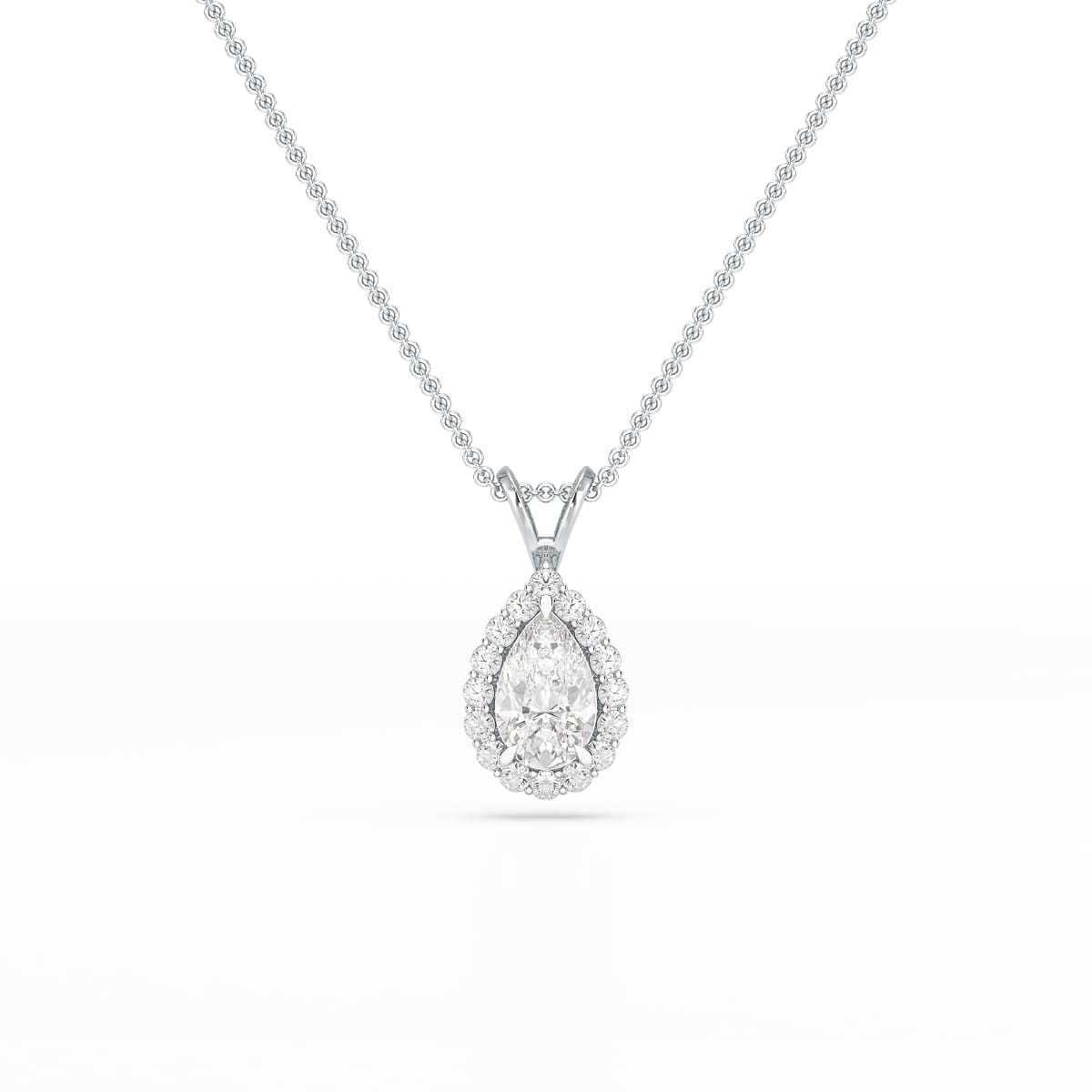 2 CT Halo Lab diamond Pear Cut Pendant