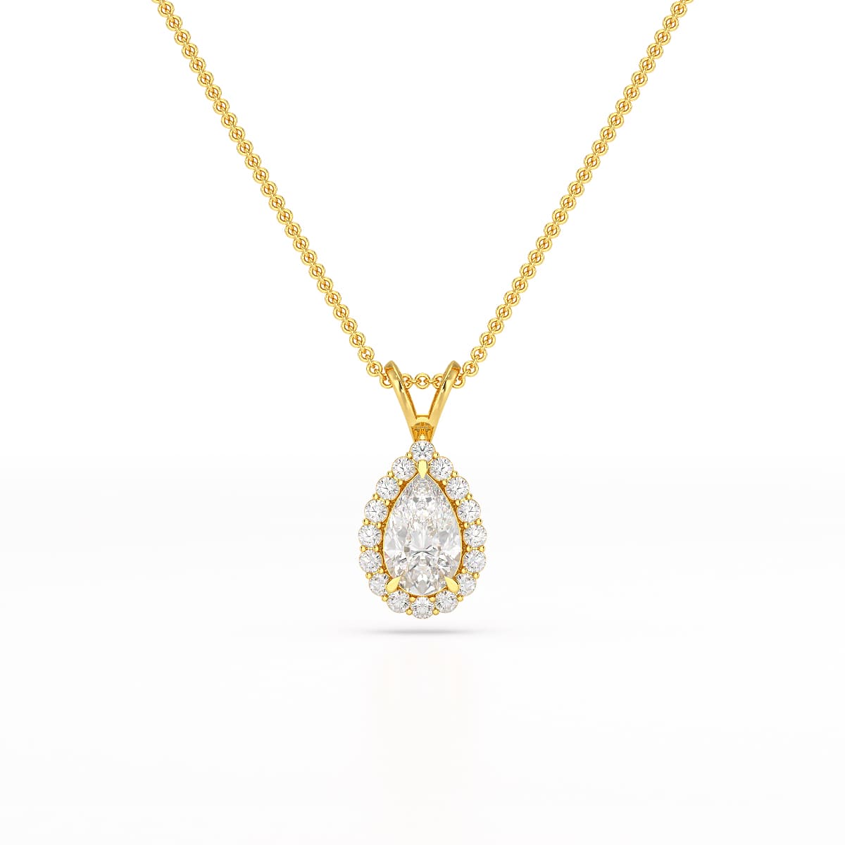 2 CT Halo Lab diamond Pear Cut Pendant