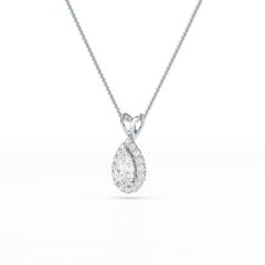 2 CT Halo Lab diamond Pear Cut Pendant