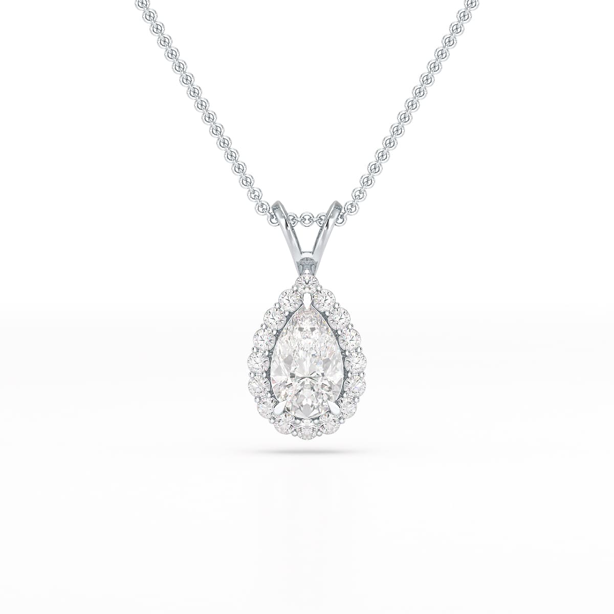 2 CT Halo Lab diamond Pear Cut Pendant