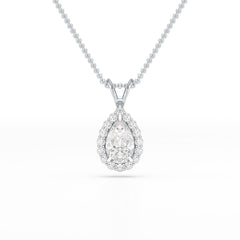 2 CT Halo Lab diamond Pear Cut Pendant