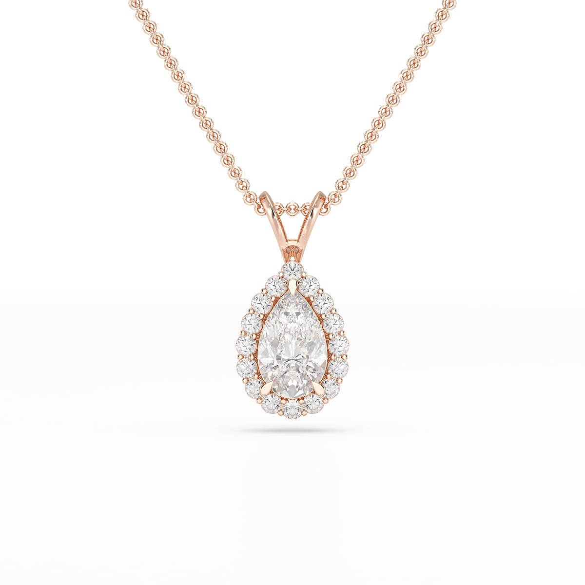 2 CT Halo Lab diamond Pear Cut Pendant