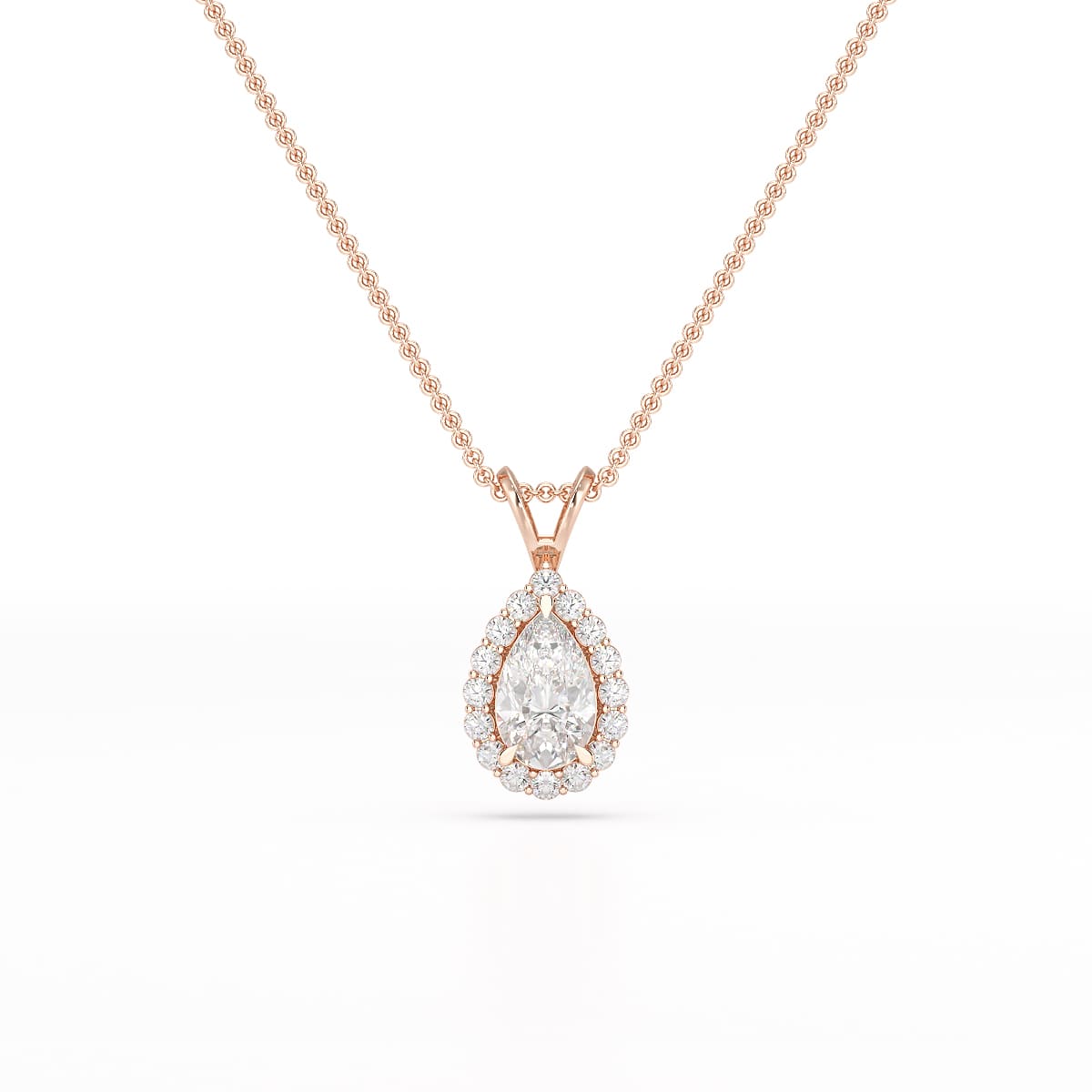 2 CT Halo Lab diamond Pear Cut Pendant