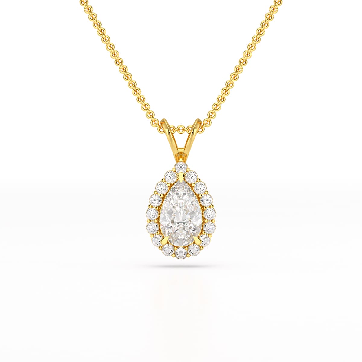 2 CT Halo Lab diamond Pear Cut Pendant