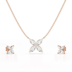 3.2 CT Marquise Cut Lab Diamond Earring and Pendant Set Jama Jewels