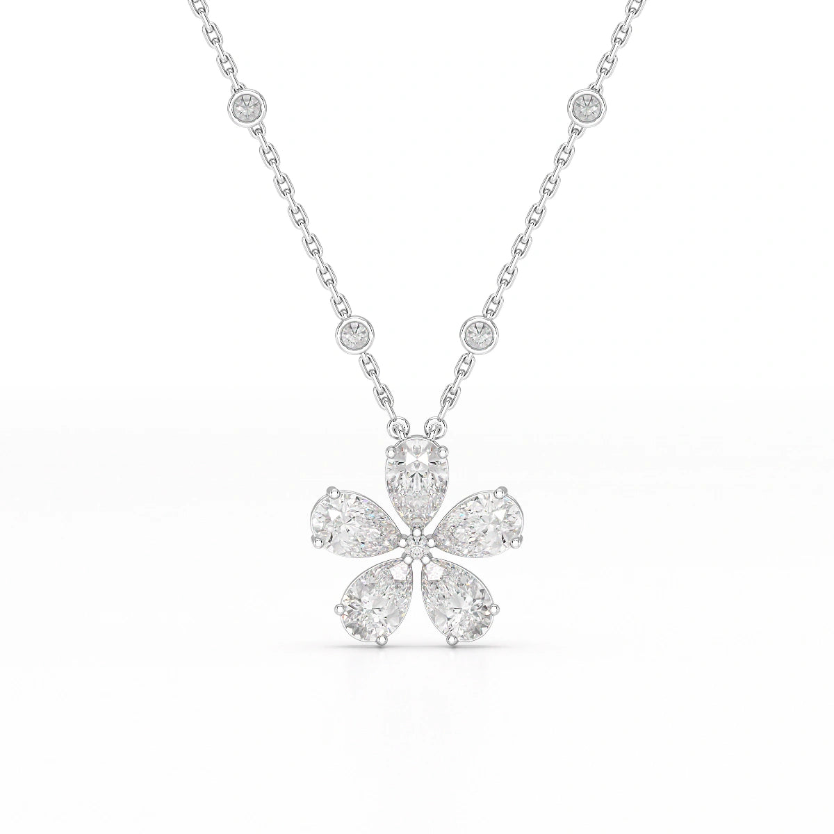 3.29 CT Pear Cut Lab Diamond Pendant