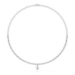 Baguette Cut Lab Created Diamond 3.53 CT Necklace