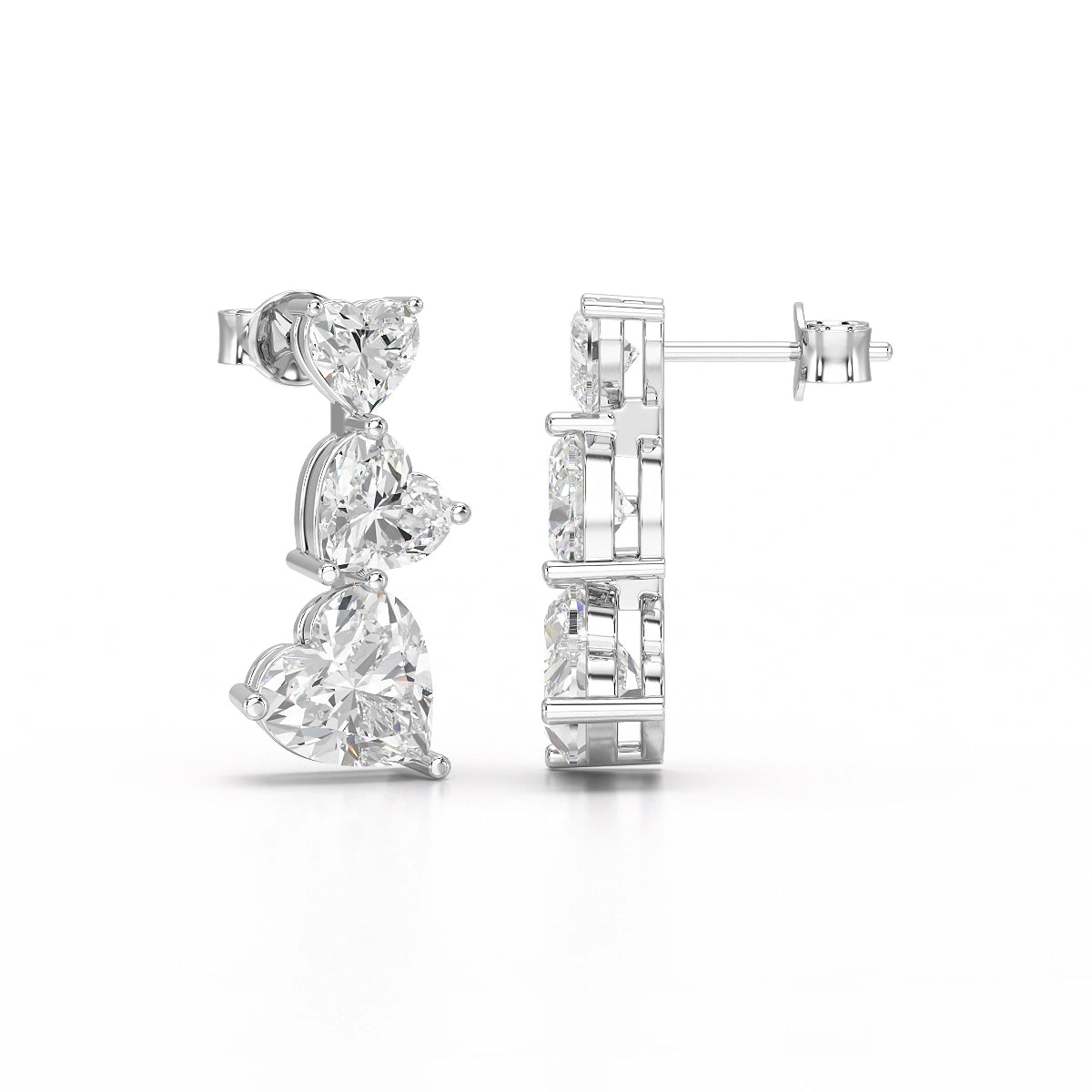 3.5 CT Lab Diamond Heart Cut Earrings