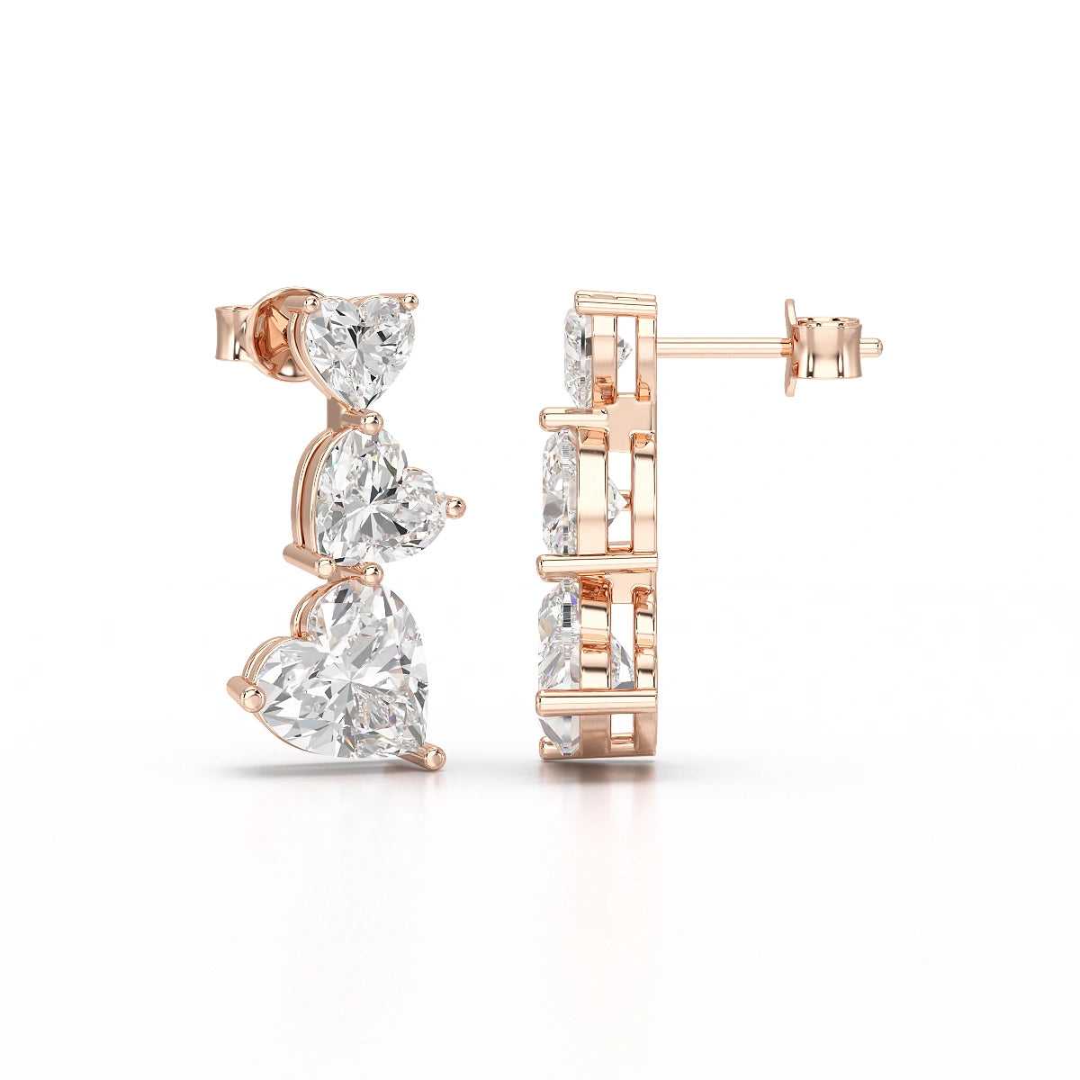 3.5 CT Lab Diamond Heart Cut Earrings