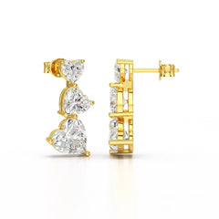 3.5 CT Lab Diamond Heart Cut Earrings Jama Jewels