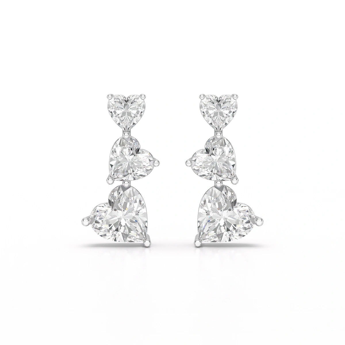 3.5 CT Lab Diamond Heart Cut Earrings