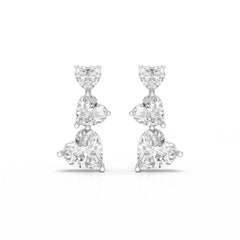 3.5 CT Lab Diamond Heart Cut Earrings