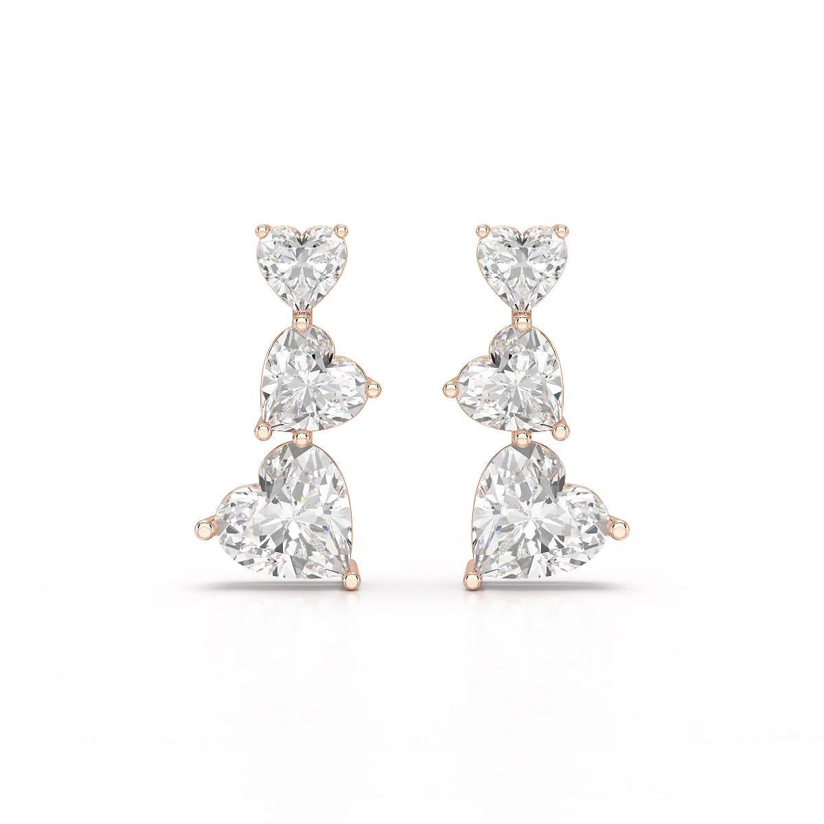 3.5 CT Lab Diamond Heart Cut Earrings