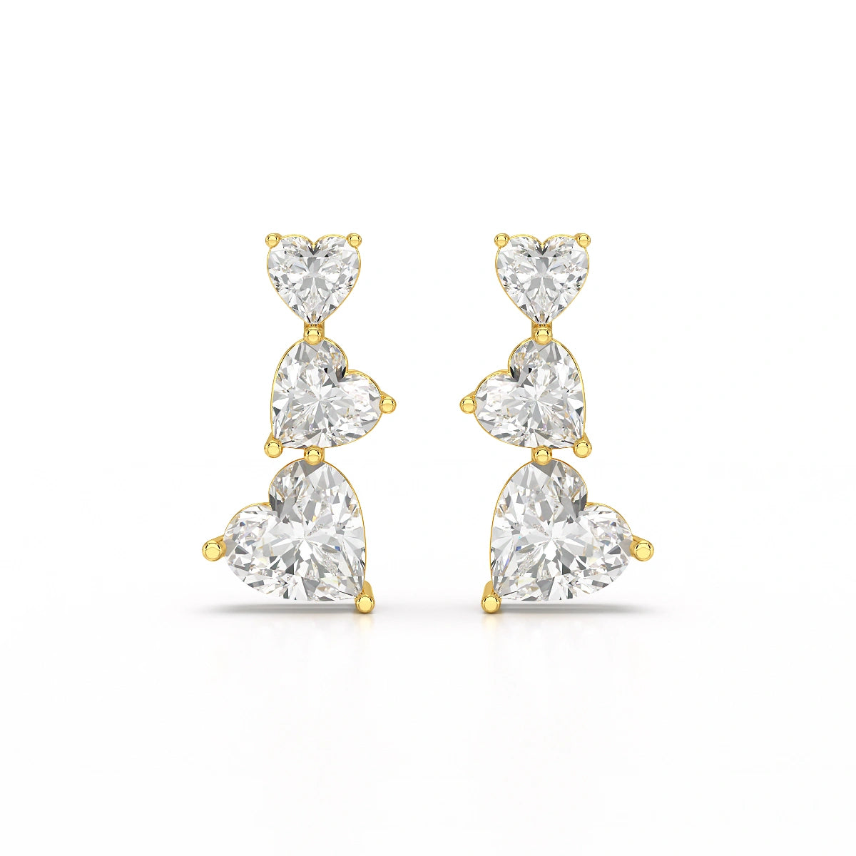 3.5 CT Lab Diamond Heart Cut Earrings