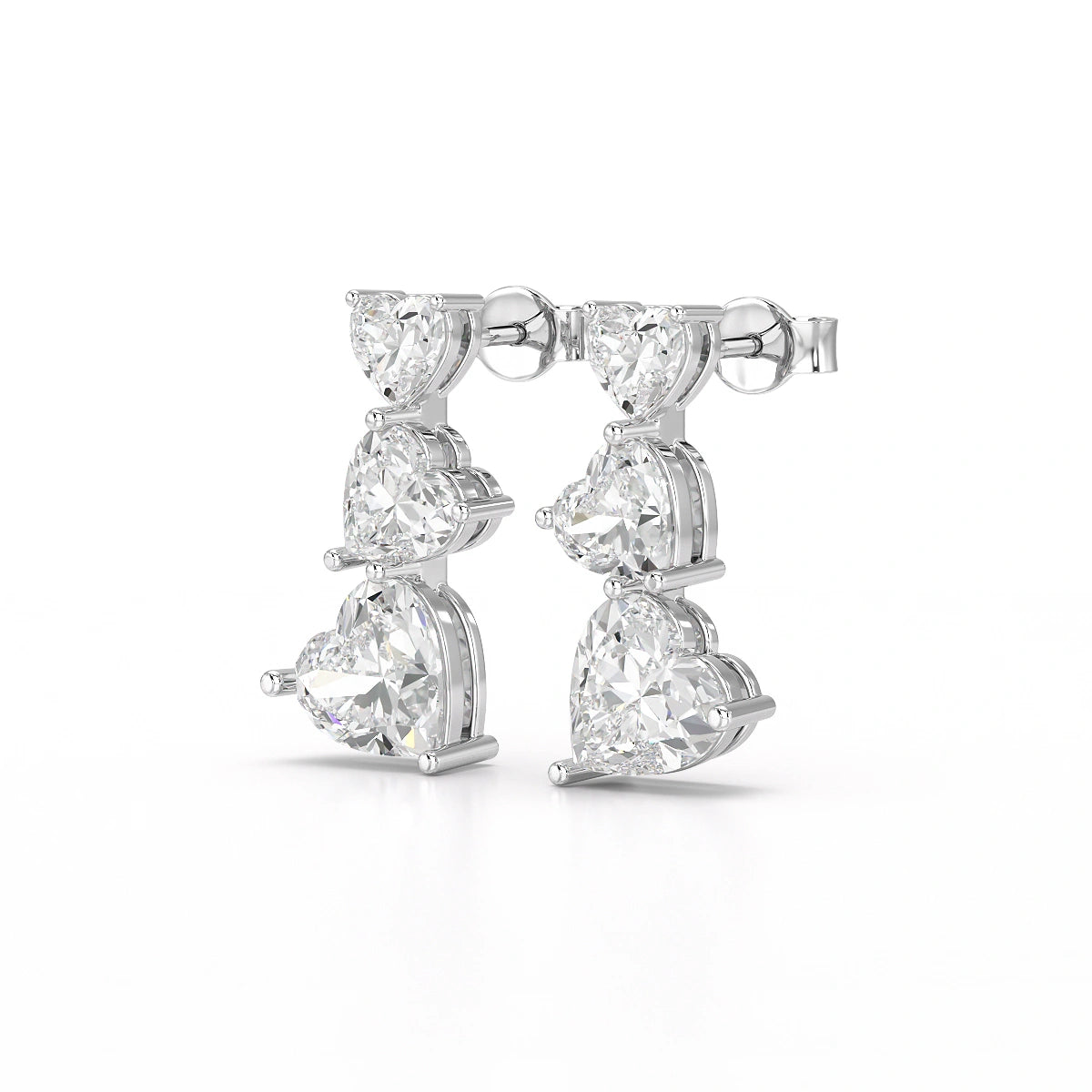 3.5 CT Lab Diamond Heart Cut Earrings