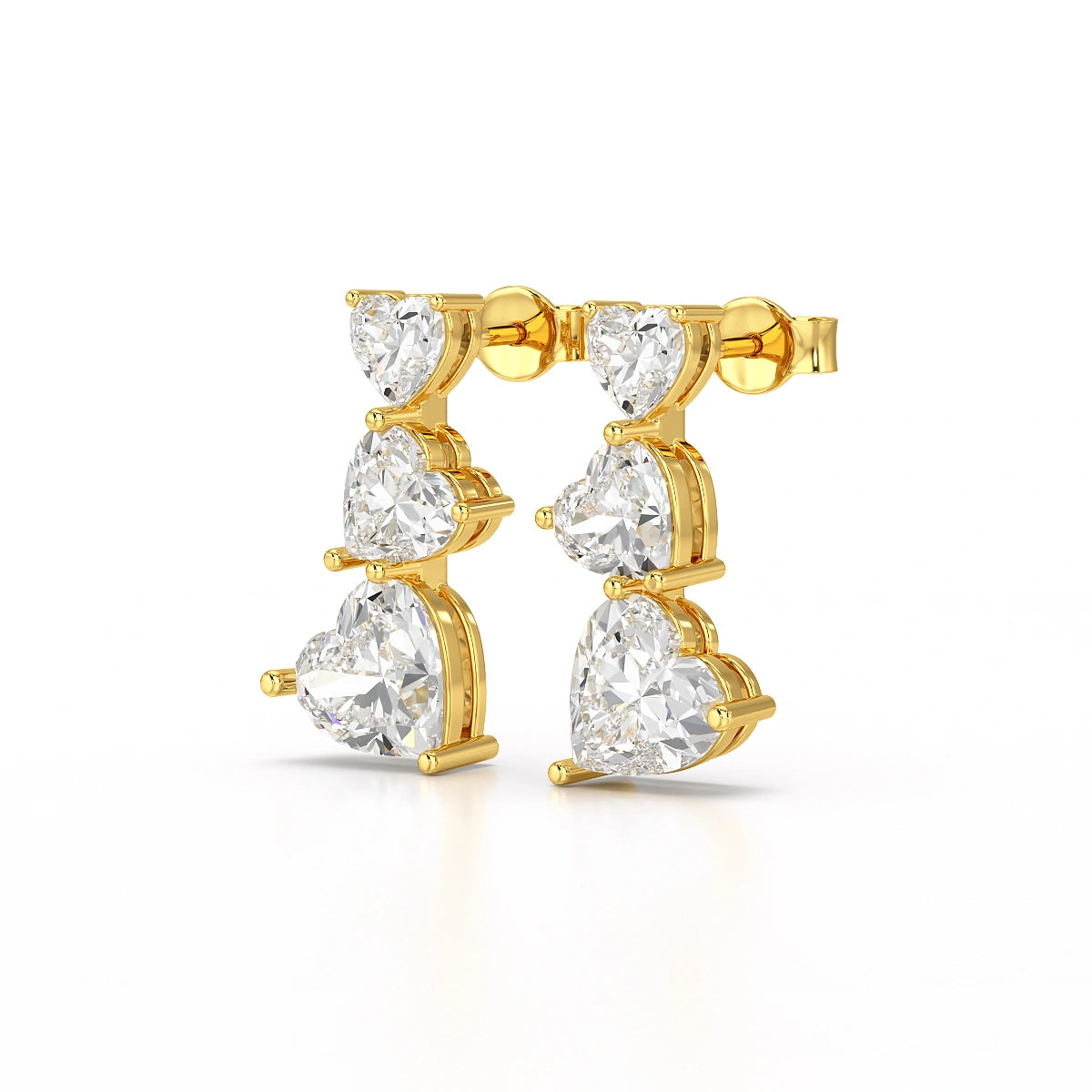 3.5 CT Lab Diamond Heart Cut Earrings