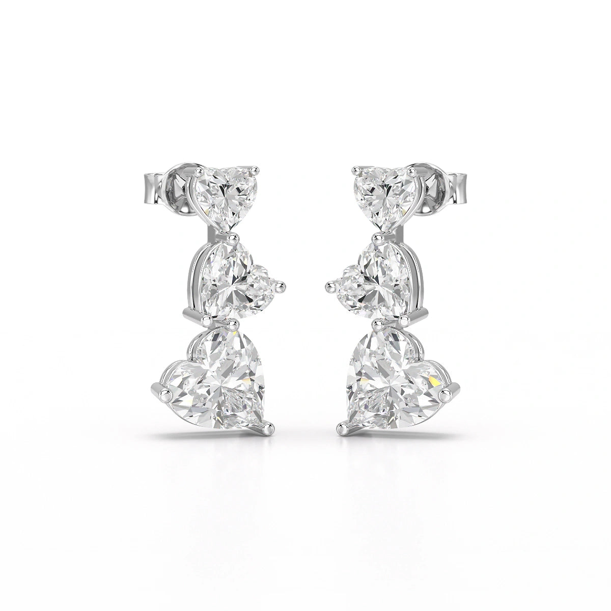 3.5 CT Lab Diamond Heart Cut Earrings