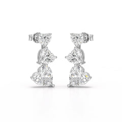 3.5 CT Lab Diamond Heart Cut Earrings