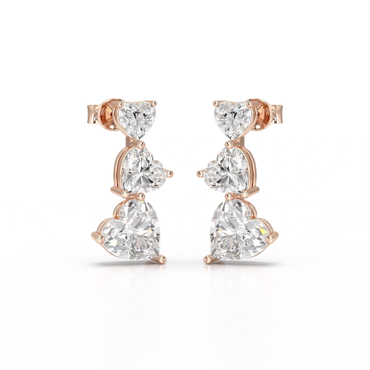 3.5 CT Lab Diamond Heart Cut Earrings