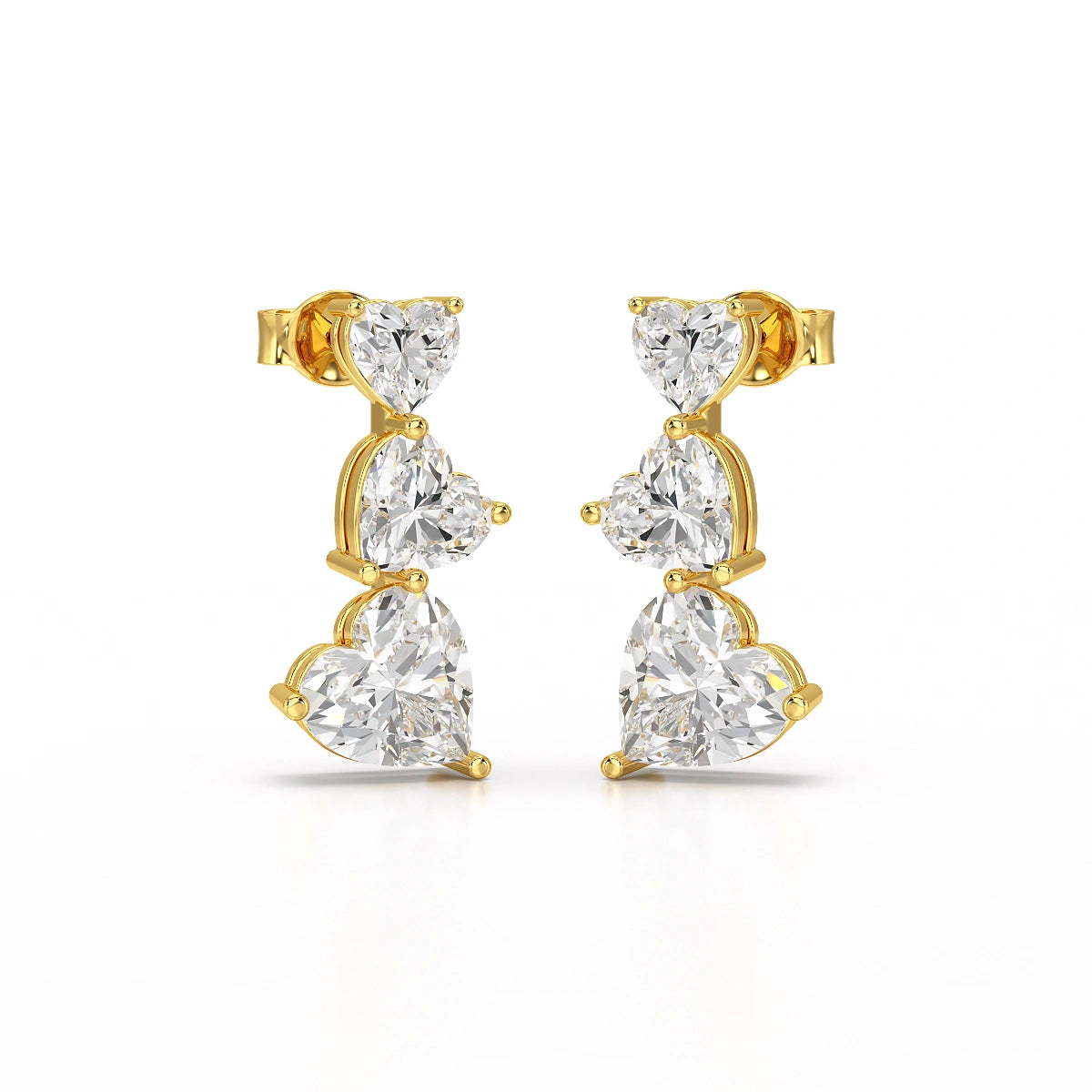 3.5 CT Lab Diamond Heart Cut Earrings