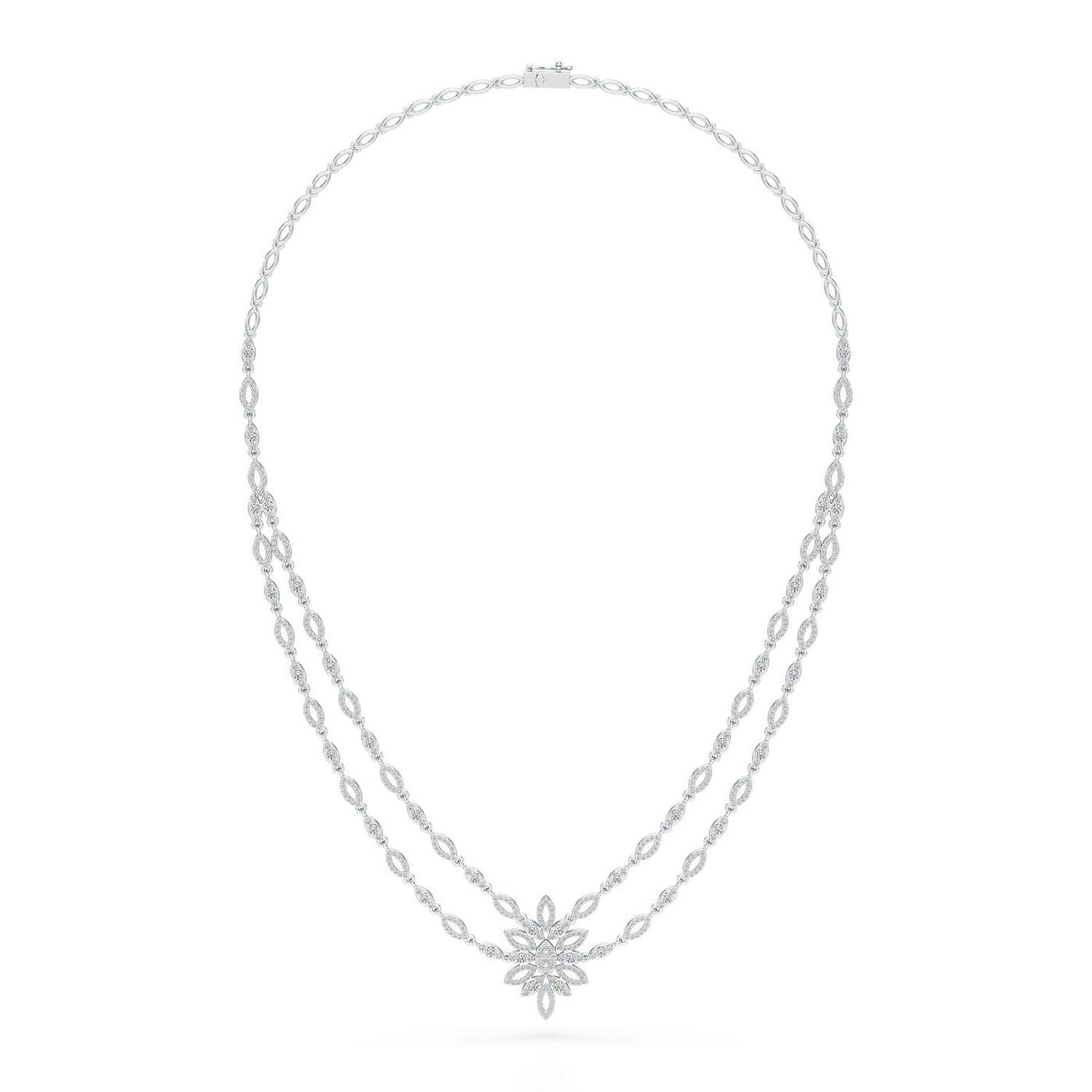 Layered Lab Grown Diamond 3.74 CT Necklace