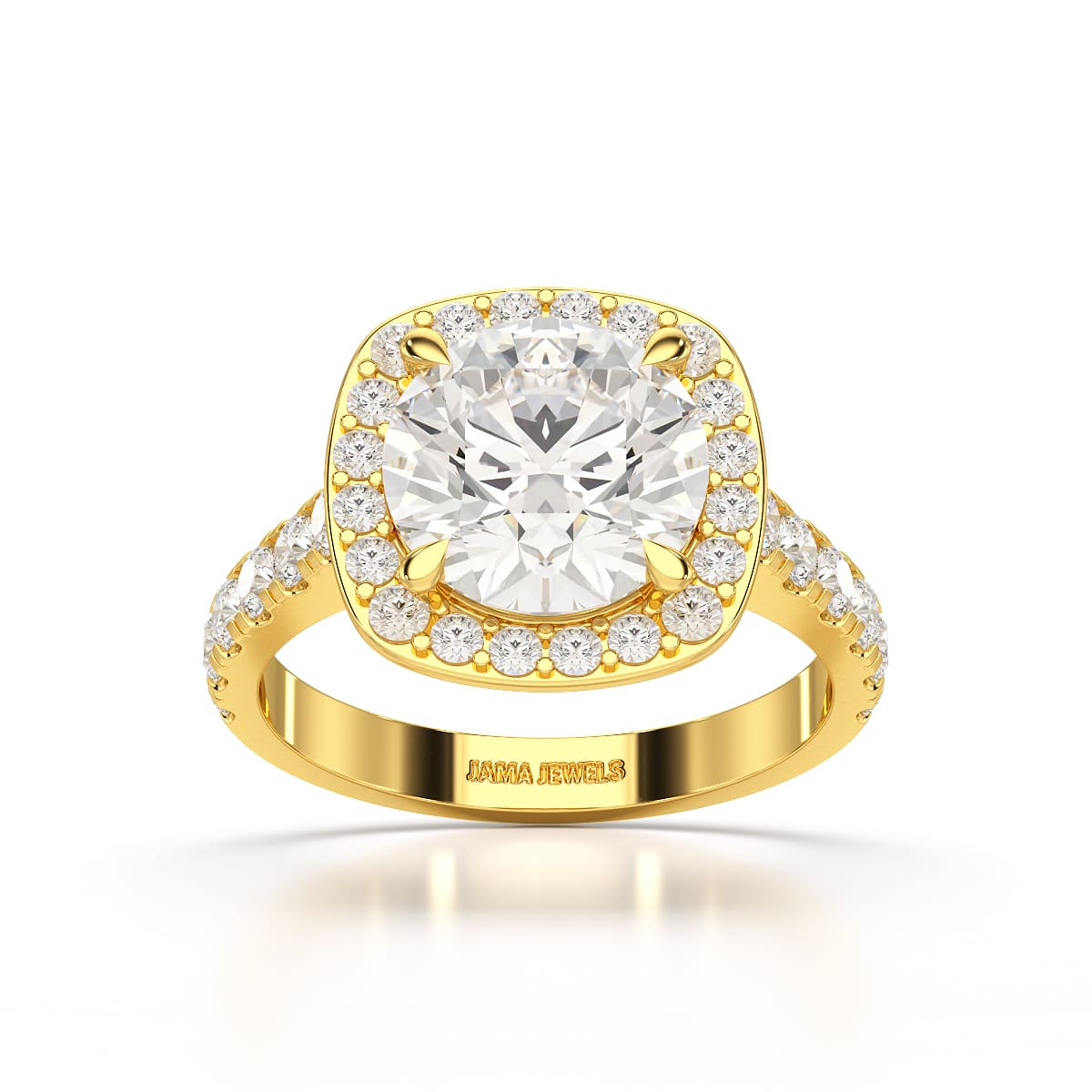 3.84 CT Lab Diamond Round Cut Halo Ring