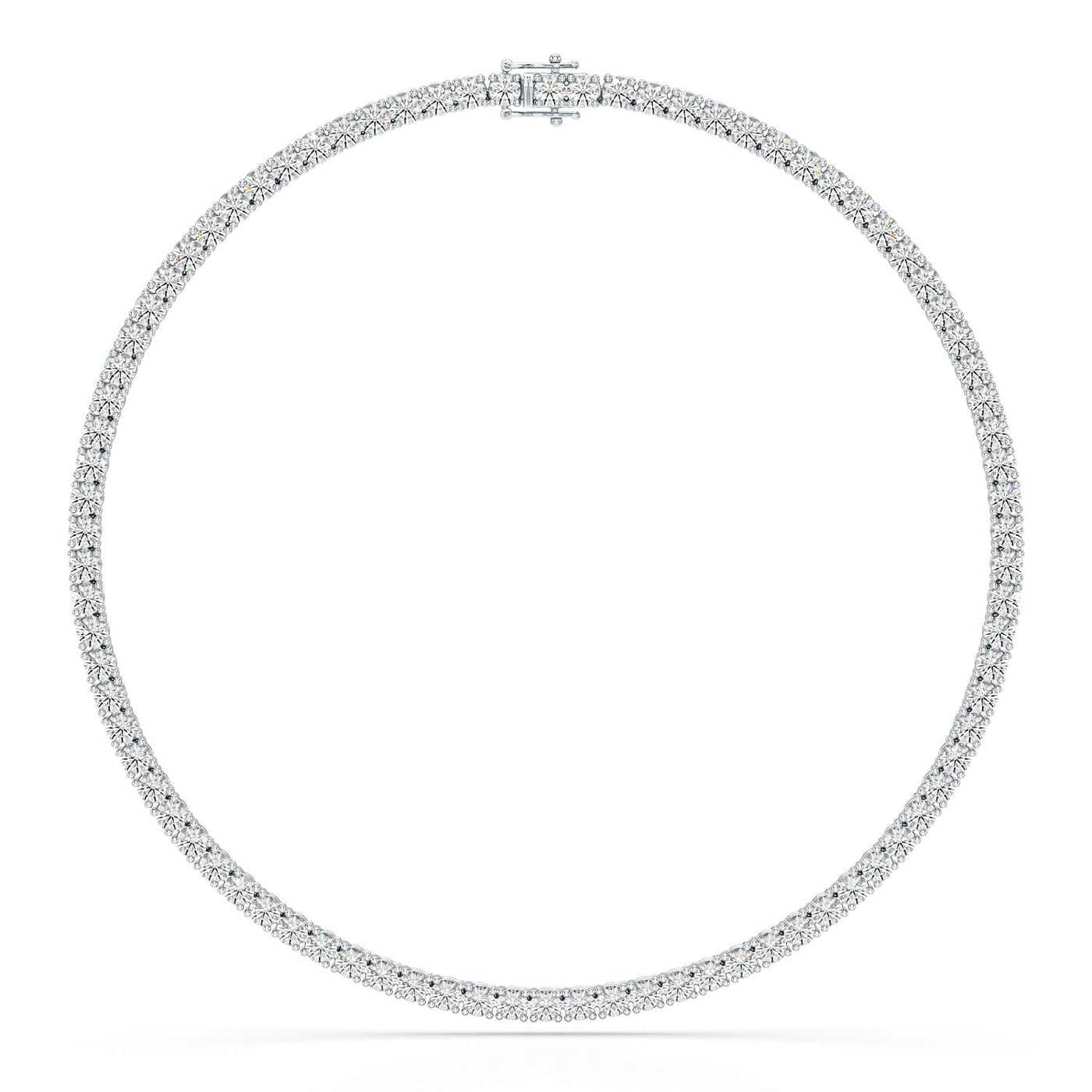 30.32 CT White Gold Diamond Riviere Necklace