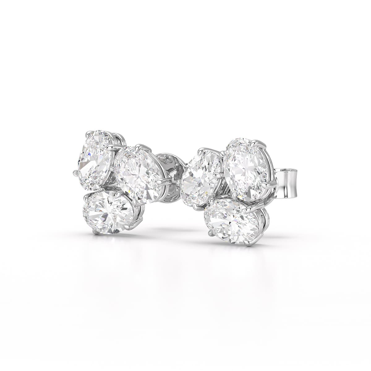 3 CT Lab Diamond Pear Cut Three Stone Earrings