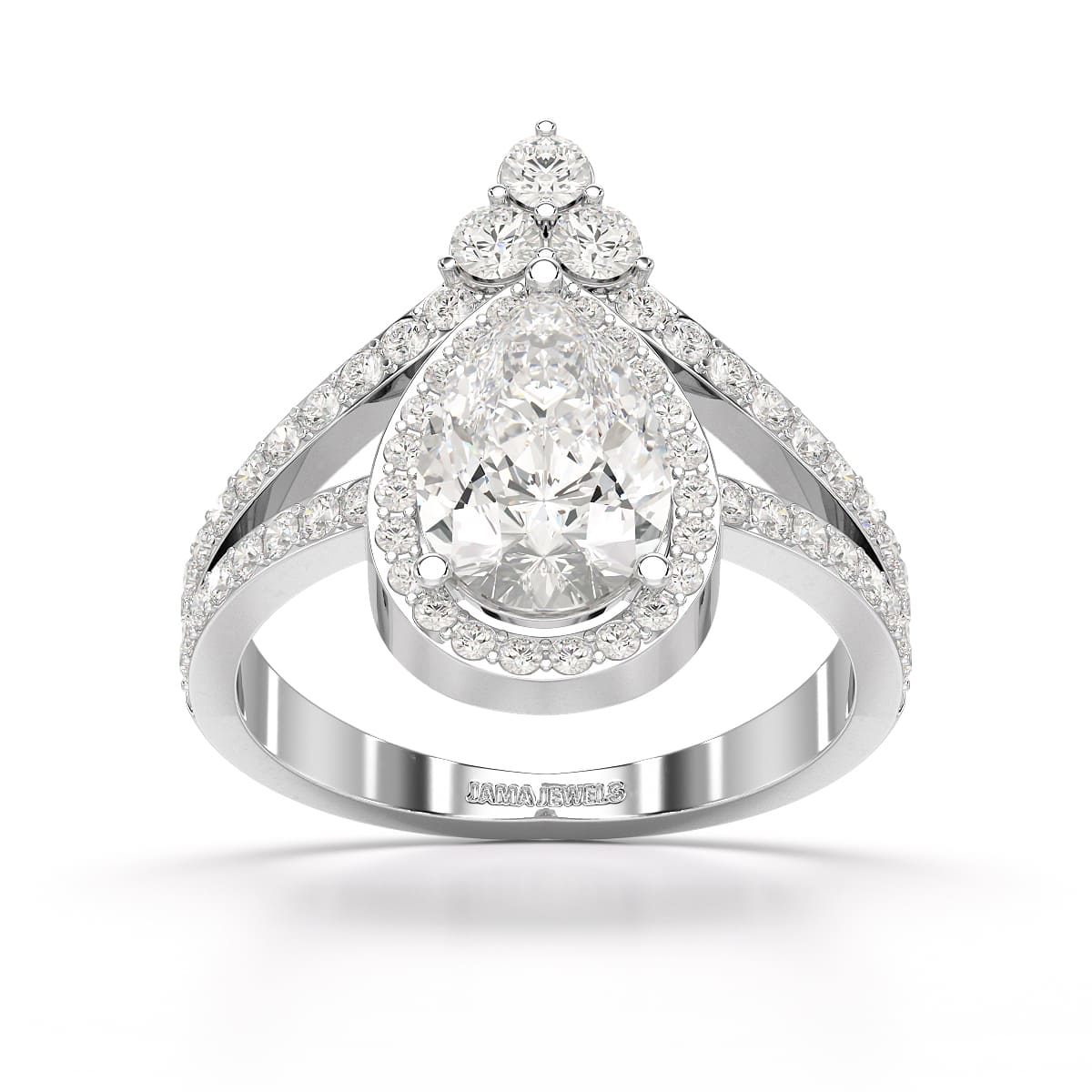 4.07 CT Lab Diamond Pear Cut Ring