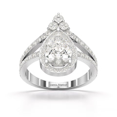 4.07 CT Lab Diamond Pear Cut Ring