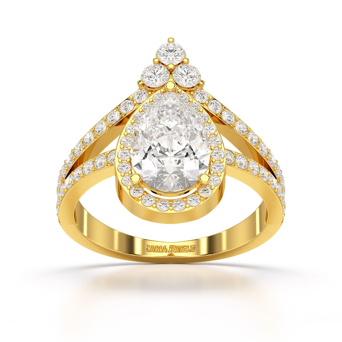 4.07 CT Lab Diamond Pear Cut Ring