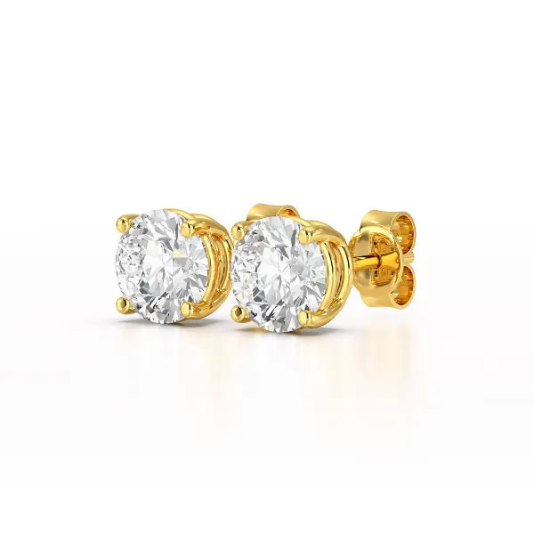 4.09 CT Lab Diamond White Gold Stud Earrings