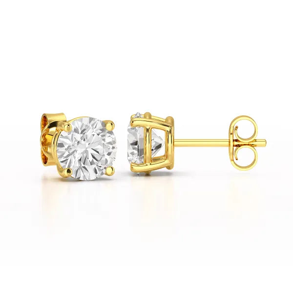 4.09 CT Lab Diamond White Gold Stud Earrings