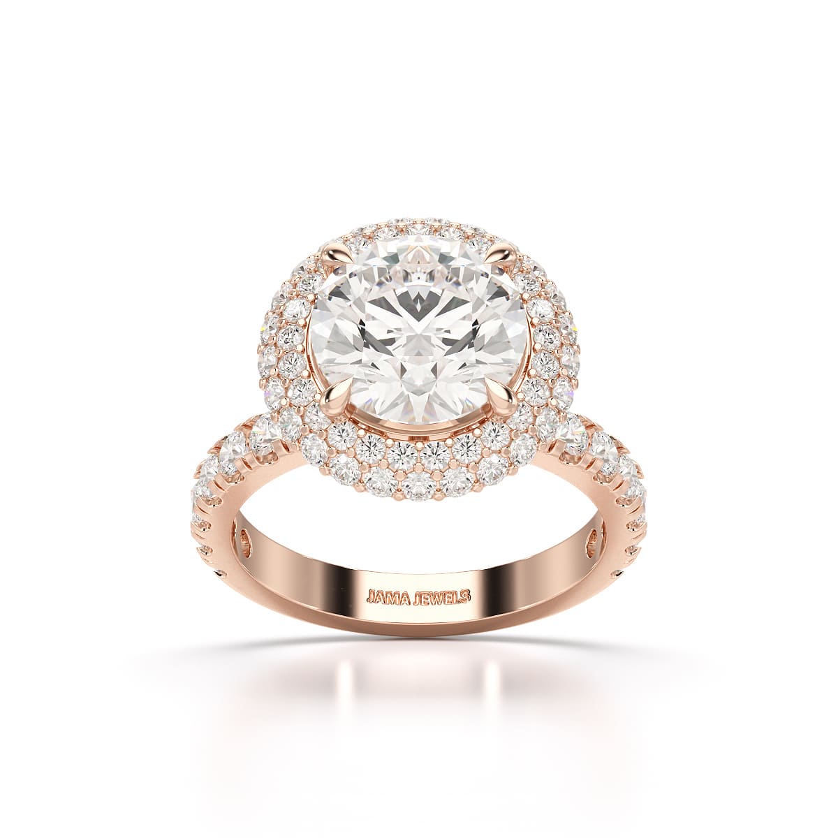 4.32 CT Round Cut Halo Lab Diamond Ring