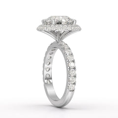 4.32 CT Round Cut Halo Lab Diamond Ring