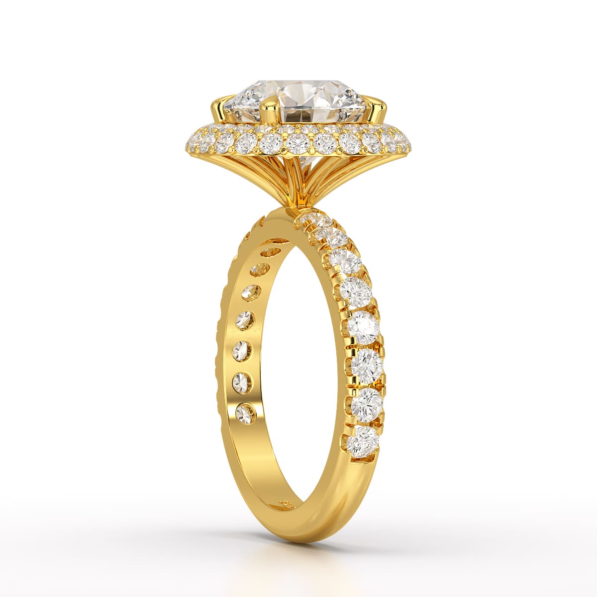 4.32 CT Round Cut Halo Lab Diamond Ring