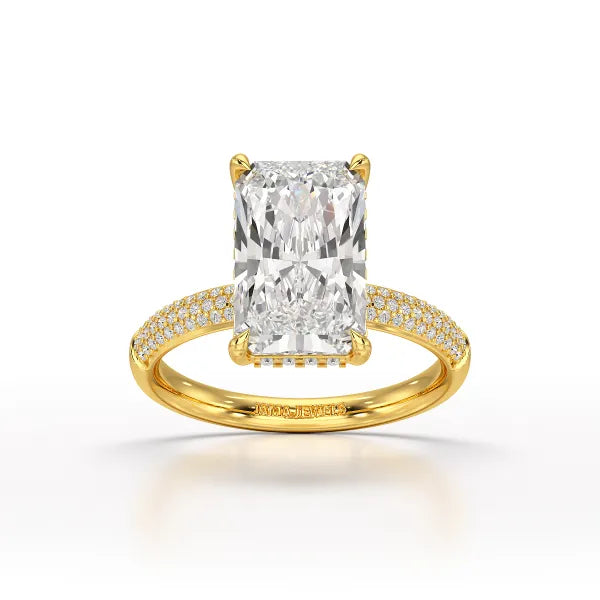 4.36 CT Emerald Lab Diamonds Engagement Ring - Jama Jewels 