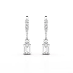 4.42 CT Emerald Cut Drop Lab Diamond Earring