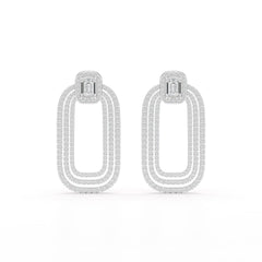 4.46 CT Lab Diamond Halo Drop Earrings