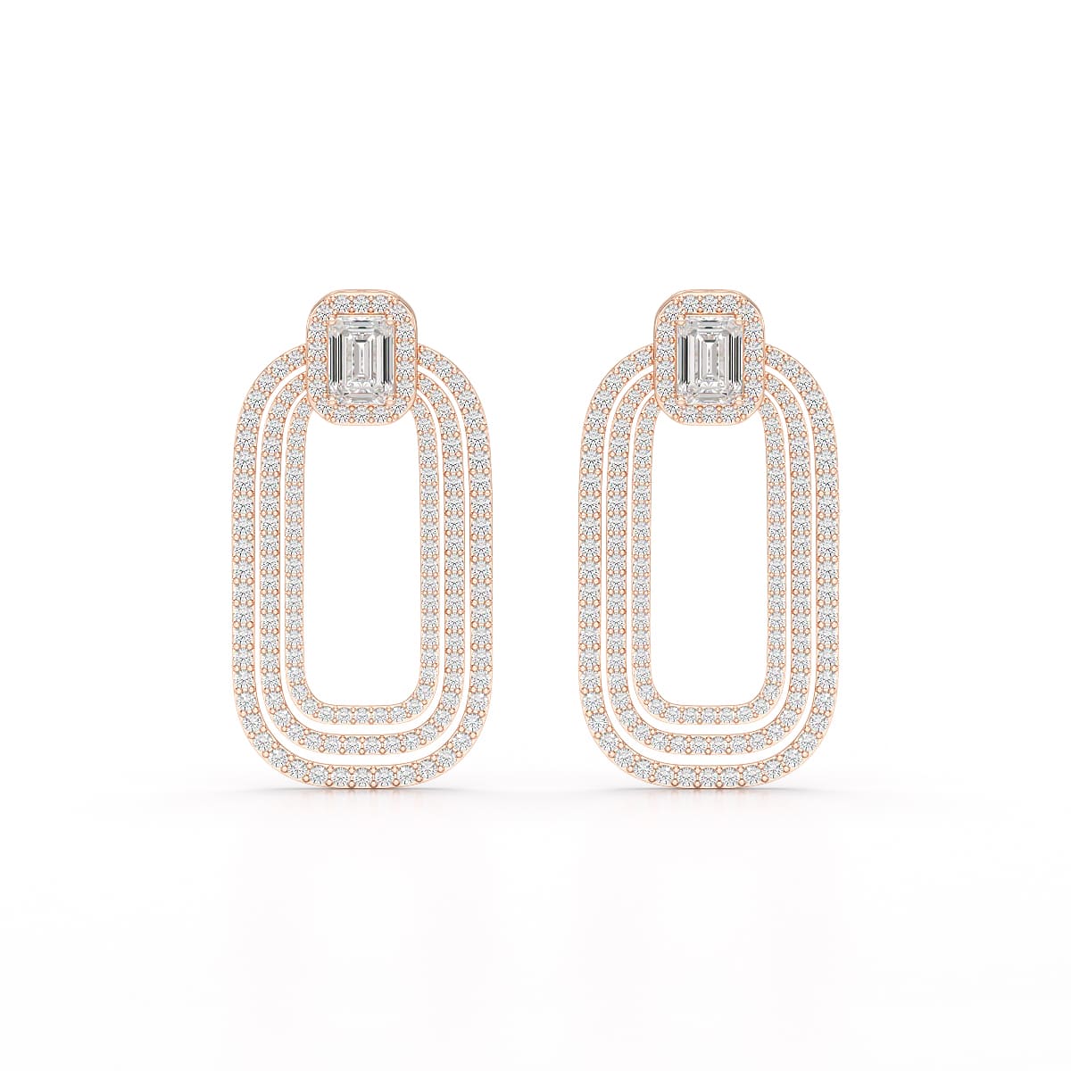 4.46 CT Lab Diamond Halo Drop Earrings