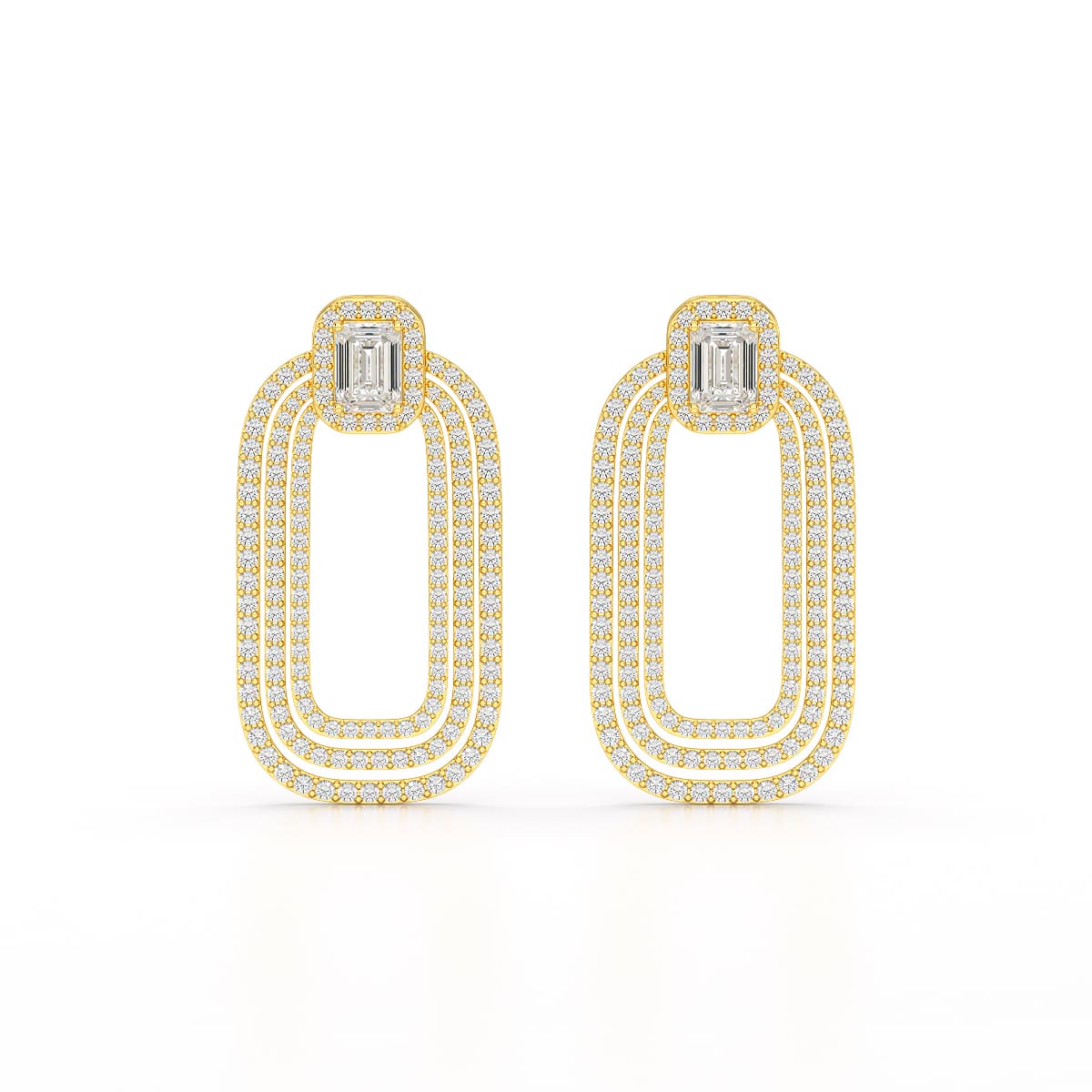 4.46 CT Lab Diamond Halo Drop Earrings