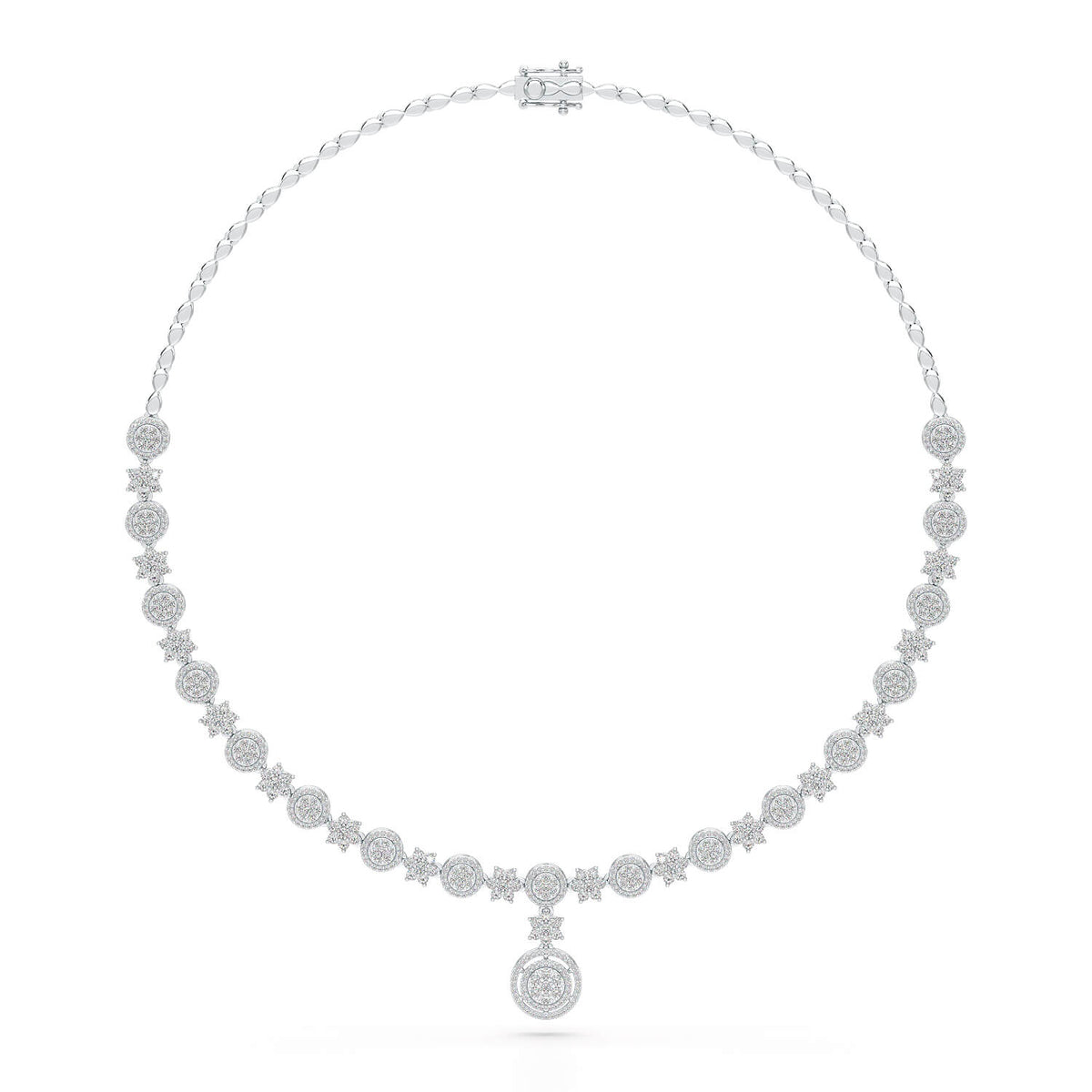 4.59 Carat Lab Grown Diamond Round Shape Necklace