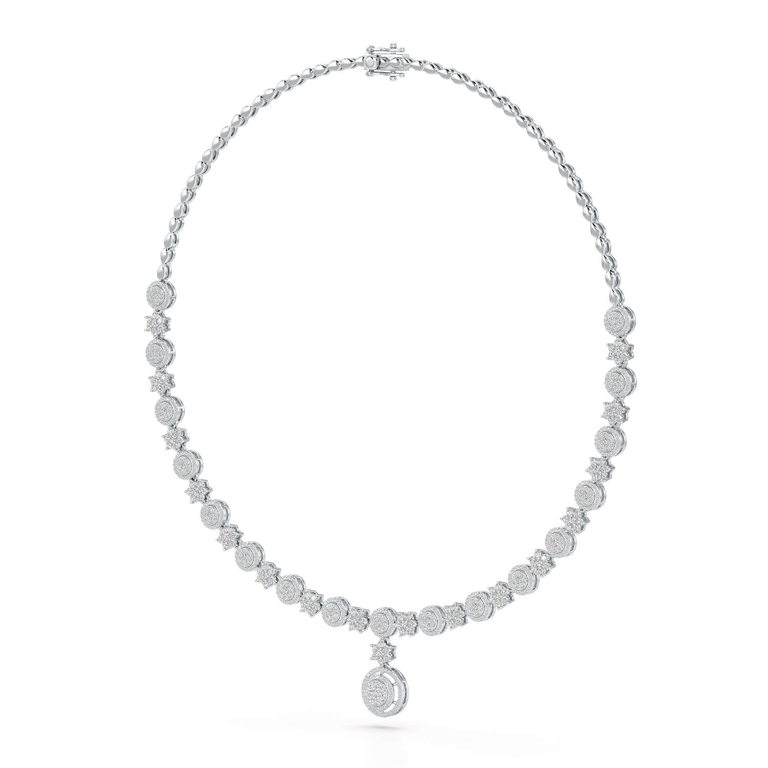 4.59 Carat Lab Grown Diamond Round Shape Necklace