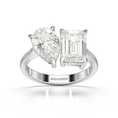 4.5 CT Lab Diamond Two Stone Ring