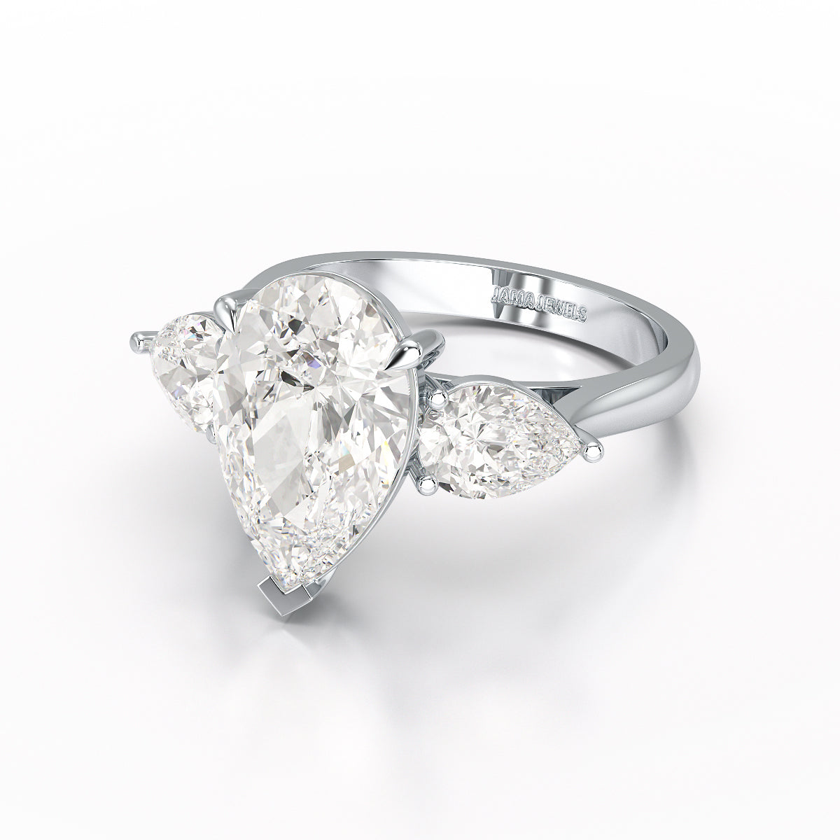 5 CT Pear Cut Lab Diamond Ring