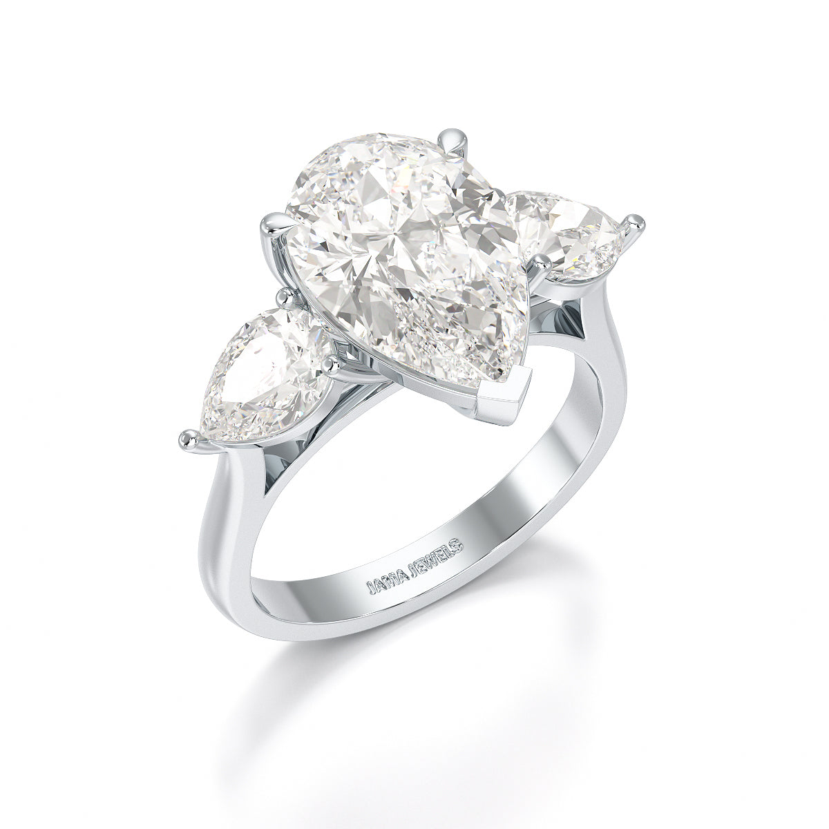 5 CT Pear Cut Lab Diamond Ring