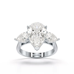 5 CT Pear Cut Lab Diamond Ring