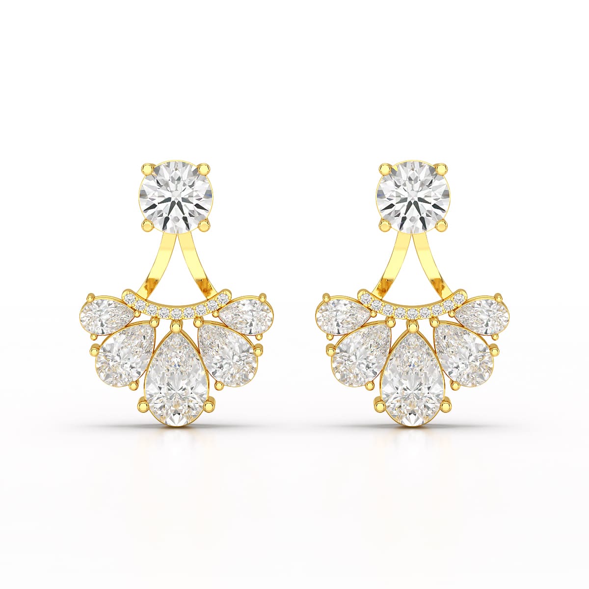 4.6 CT Lab Diamond Pear Cut Drop Earring